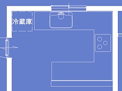 平面図：U型キッチン